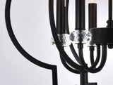 Bethel Black Chandelier in Metal & Crystal