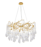 Bethel Gold Chandelier in Aluminum & Glass