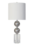 Bethel Polished Nickel Table Lamp in Metal & Crystal