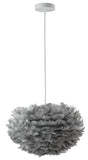 Bethel Grey Chandelier in Iron & Feather