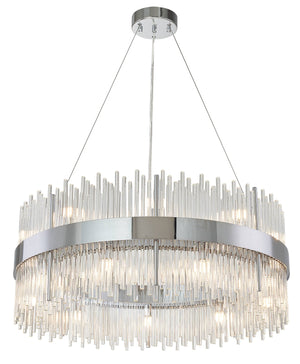 Bethel Chrome Chandelier in Metal & Glass