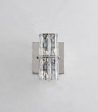 Bethel Chrome Wall Sconce in Metal & Crystal