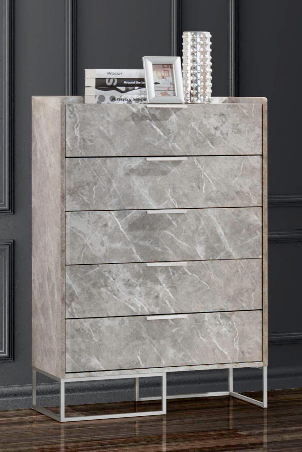 VIG Furniture Nova Domus Marbella - Italian Modern Grey Marble Chest VGACMARBELLA-GRY-CHEST