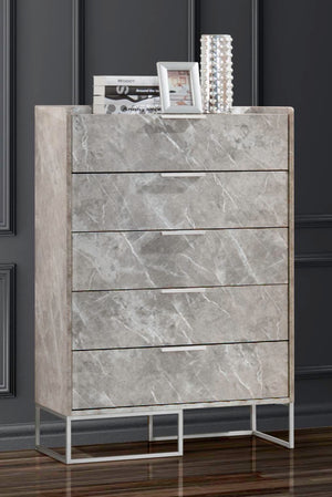 VIG Furniture Nova Domus Marbella - Italian Modern Grey Marble Chest VGACMARBELLA-GRY-CHEST