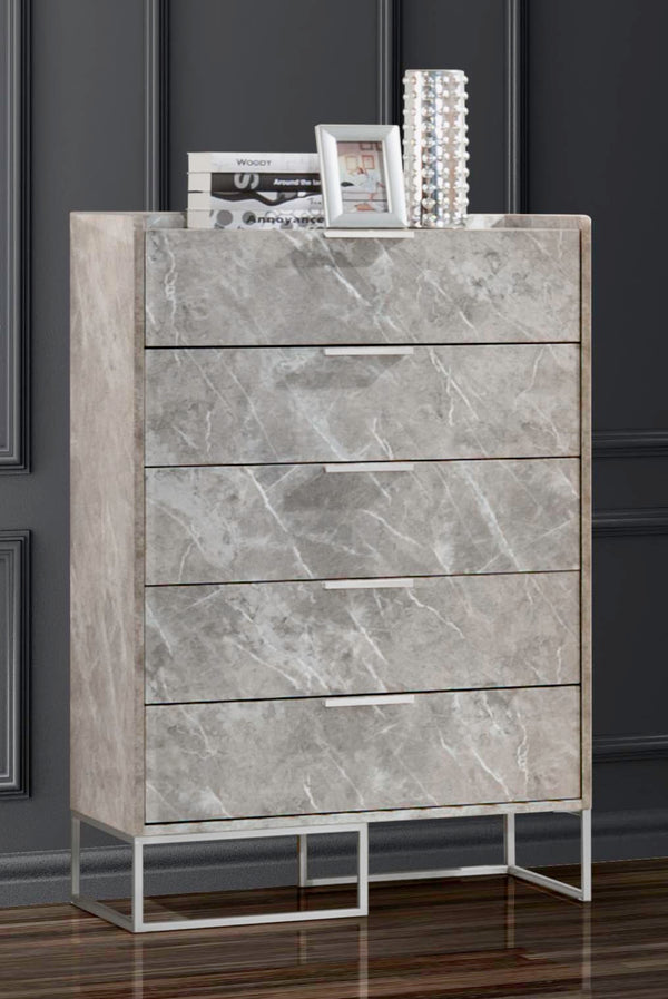 VIG Furniture Nova Domus Marbella - Italian Modern Grey Marble Chest VGACMARBELLA-GRY-CHEST
