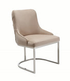 VIG Furniture Modrest Daria - Modern Beige Velvet and Stainless Steel Dining Chair VGZA-Y632-BG-DC VGZA-Y632-BG-DC