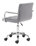 Zuo Modern Kerry 100% Polyester, Plywood, Steel Modern Office Chair Gray, Chrome 100% Polyester, Plywood, Steel