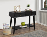 Alpine Furniture Flynn Console Table, Black 966BLK-63 Black Mahogany Solids & Okoume Veneer 42 x 14 x 33