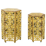 Parrish Iron Antique Yellow Accent Tables Noble House