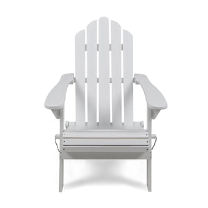 Hollywood Outdoor Foldable Acacia Wood Adirondack Chair, White Finish