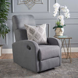 Gaius Classic Charcoal Fabric Recliner Noble House