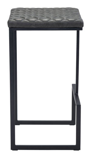 Zuo Modern Element 100% Polyurethane, Plywood, Steel Modern Commercial Grade Barstool Gray, Black 100% Polyurethane, Plywood, Steel