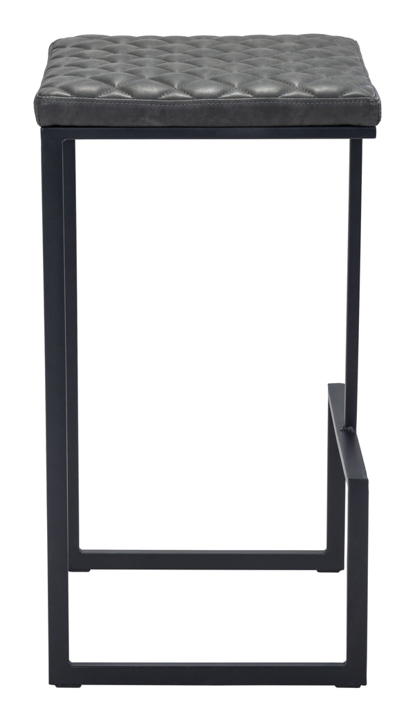 Zuo Modern Element 100% Polyurethane, Plywood, Steel Modern Commercial Grade Barstool Gray, Black 100% Polyurethane, Plywood, Steel