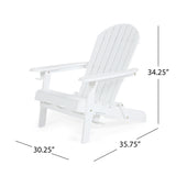 Bellwood Outdoor Acacia Wood Folding Adirondack Chair, White