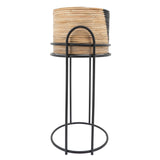 Sagebrook Home Contemporary Set of 2 -  Round Planter Stands, Black/brown 15639 Black Metal