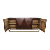 Sagebrook Home Contemporary Wood, 70x30 Diamond Console Cabinet, Brown 16671 Brown Mango Wood