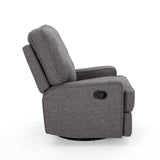 Crockett Glider Recliner with Swivel, Traditional, Charcoal Gray Tweed Noble House