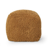 Moloney Modern Microfiber Chenille Cube Pouf, Yellow Noble House