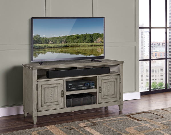 Newport 54" TV Console - Handcrafted Sand Finish with Cable Management & Soundbar Shelf, Fully Assembled