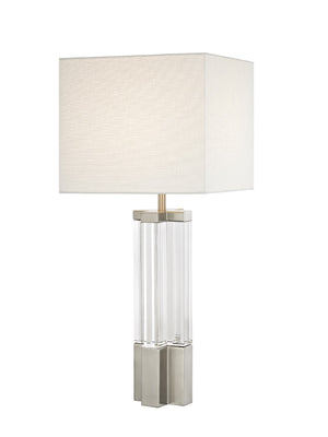 Bethel Polished Nickel Table Lamp in Metal & Crystal