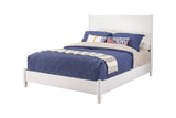 Flynn Mid Century Modern Full Size Panel Bed, White