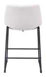 Zuo Modern Smart 100% Polyester, Plywood, Steel Transitional Commercial Grade Counter Stool Set - Set of 2 Ivory, Black 100% Polyester, Plywood, Steel