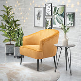 Zuo Modern Ranier 100% Polyester, Plywood, Steel Modern Commercial Grade Accent Chair Yellow, Black 100% Polyester, Plywood, Steel