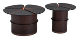 Zuo Modern Set MDF, Steel Mid Century Commercial Grade Coffee Table Set Dark Brown, Brown, Orange MDF, Steel
