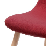 Noble House Caden Mid Century Red Fabric Dining Chairs with Light Walnut Wood Finished Legs (Set of 2)