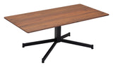 Zuo Modern Mazzy MDF, Steel Mid Century Commercial Grade Coffee Table Brown, Black MDF, Steel