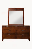 Alpine Furniture Carmel 7 Drawer Dresser, Cappuccino JR-03 Cappuccino Select Solids and Veneer 63 x 18 x 34