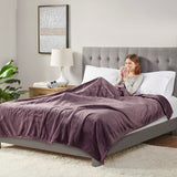 Serta Plush Heated Casual Blanket Purple King ST54-0093