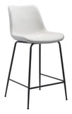 Zuo Modern Byron 100% Polyurethane, Plywood, Steel Modern Commercial Grade Counter Stool White, Black 100% Polyurethane, Plywood, Steel