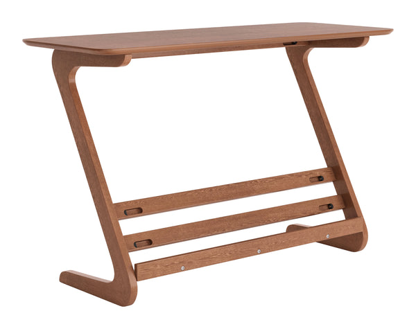 Zuo Modern Zoroastria MDF, Rubberwood Scandinavian Commercial Grade Desk Walnut MDF, Rubberwood