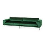 Christopher Knight Home® Croydon Modern Glam 4 Seater Velvet Sofa, Emerald and Silver