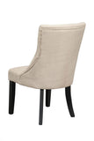 Alpine Furniture Prairie Set of 2 Upholstered Side Chairs, Cream Linen 1568-02 Cream Linen Polyester Fabric 21.5 x 24 x 37