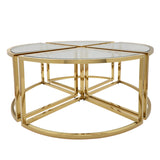 Sagebrook Home Contemporary Metal Pull Out Coffee Table, Gold 15440-02 Gold Metal