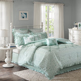 Madison Park Mindy Cottage/Country| 100% Cotton Percale Printed Pieced Tufted 9Pcs Comforter Set MP10-3633