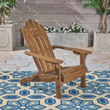 Hollywood Outdoor Foldable Acacia Wood Adirondack Chair, Dark Brown Finish