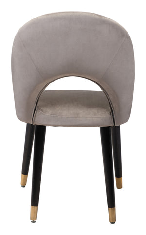 Zuo Modern Miami 100% Polyester, Plywood, Steel Modern Commercial Grade Dining Chair Set - Set of 2 Gray, Black, Gold 100% Polyester, Plywood, Steel