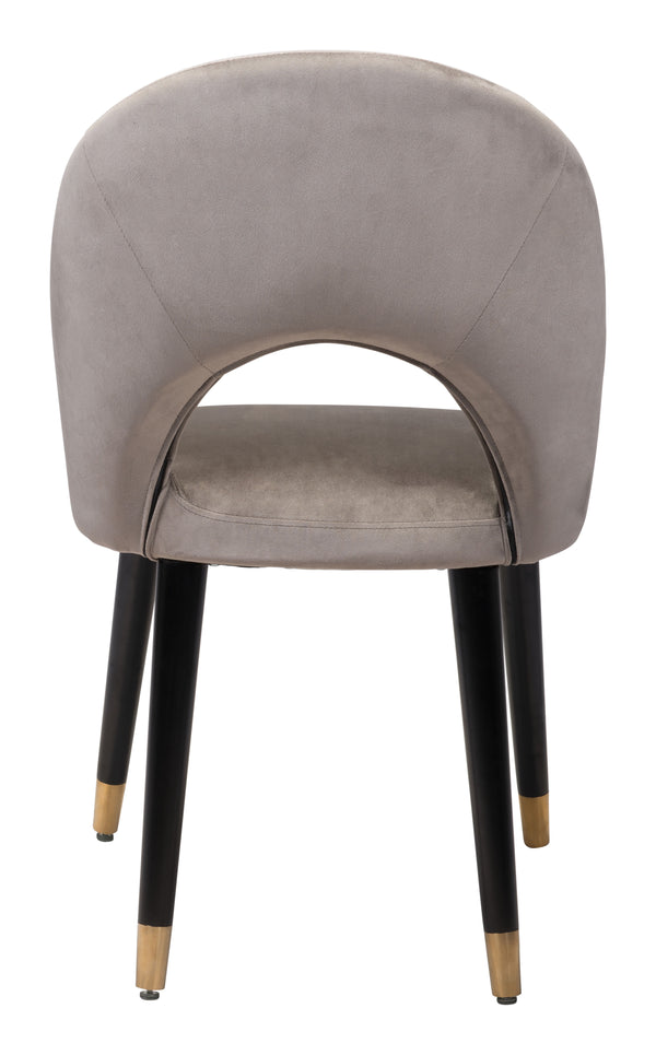 Zuo Modern Miami 100% Polyester, Plywood, Steel Modern Commercial Grade Dining Chair Set - Set of 2 Gray, Black, Gold 100% Polyester, Plywood, Steel