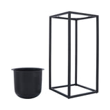 Sagebrook Home Contemporary Metal, Set of 2 -  10/12"d Planters, Black 16564 Black Iron