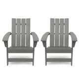 Encino Outdoor Contemporary Adirondack Chair (Set of 2), Gray