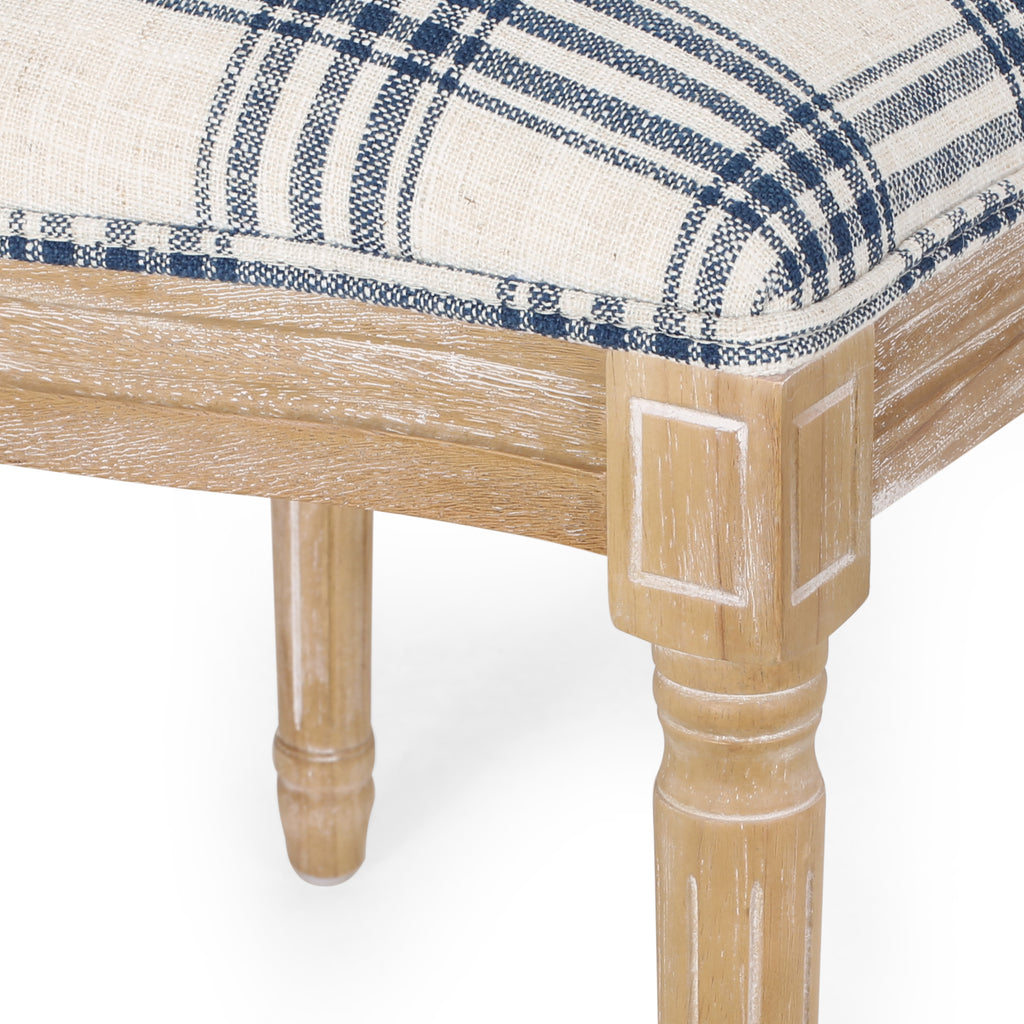 Blue plaid dining online chairs