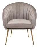 Zuo Modern Max 100% Polyester, Plywood, Steel Modern Commercial Grade Accent Chair Gray, Gold 100% Polyester, Plywood, Steel