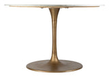 Zuo Modern Ithaca Marble, MDF, Steel, Aluminum Modern Commercial Grade Dining Table White, Gold Marble, MDF, Steel, Aluminum