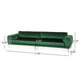 Croydon Modern Glam 4 Seater Velvet Sofa, Emerald and Silver Noble House