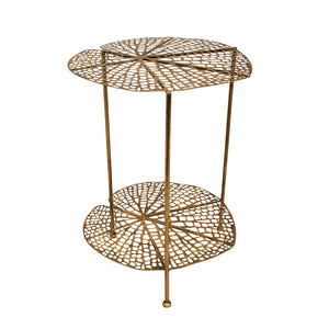 Sagebrook Home Casual Home Metal 22" Lotus Accent Table, Gold 15051 Gold Metal