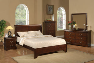 Alpine Furniture West Haven Queen Low Footboard Sleigh Bed, Cappuccino 2200Q Cappuccino Rubberwood Solids & Poplar Veneer 62.5 x 88.25 x 46.75