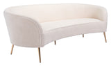 Zuo Modern Luna 100% Polyester, Plywood, Steel Modern Commercial Grade Sofa Cream, Gold 100% Polyester, Plywood, Steel